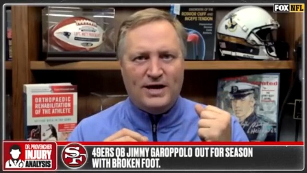 San Francisco 49ers QB Jimmy Garoppolo suffers season ending foot injury — Dr. Matt Provencher gives his prognosis
